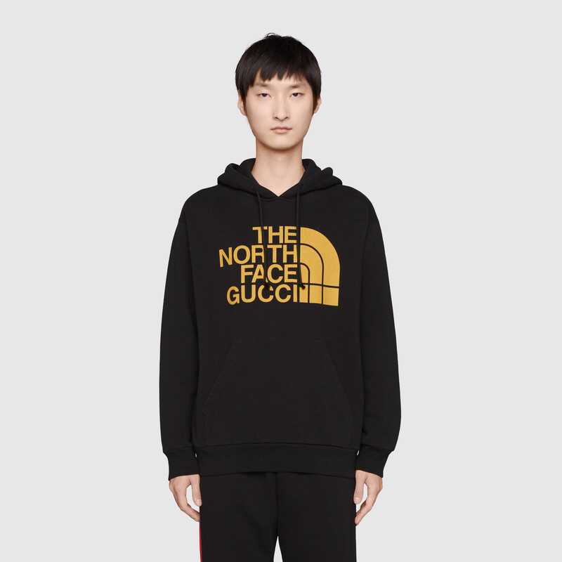 the north face x gucci联名系列织带印花棉质卫衣