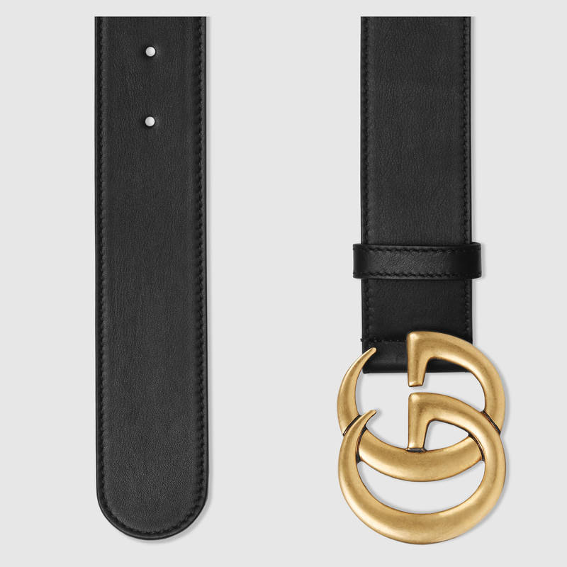 Shop Gucci Gg Marmont 2015 Re-edition Wide Belt In Black