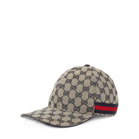 饰条纹织带gg帆布棒球帽