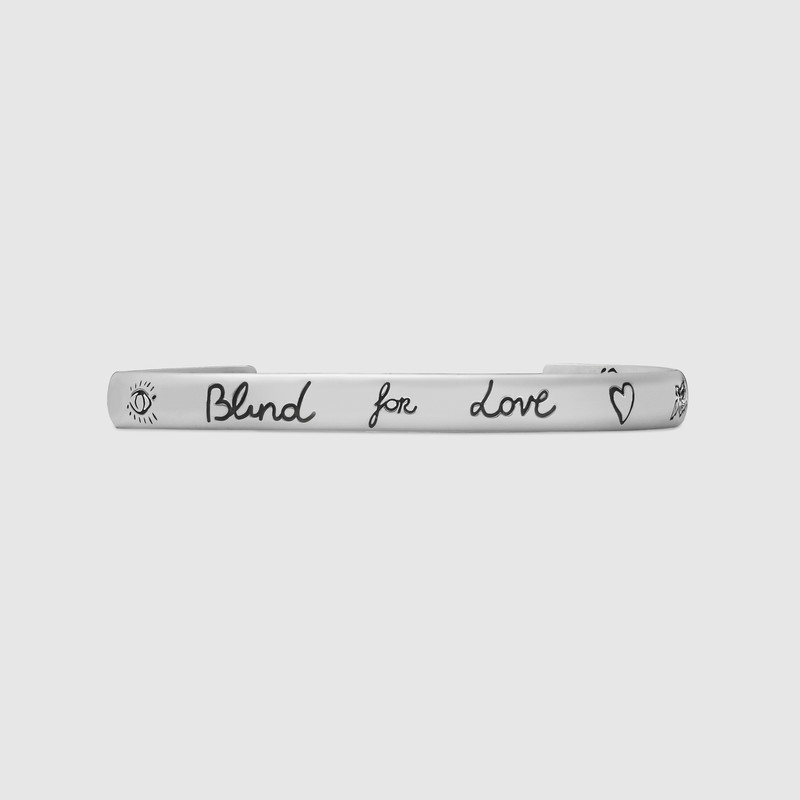Shop Gucci Blind For Love' Bracelet In Silver In Sterling Silver