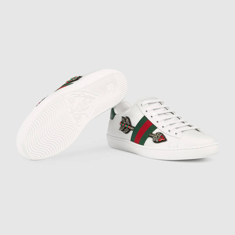 GUCCI WHITE BLEEDING ARROW ACE SNEAKERS | ModeSens