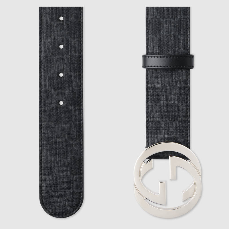 Shop Gucci Gg Supreme Belt With G Buckle In Black