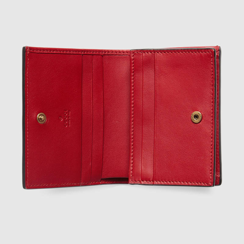 GUCCI QUEEN MARGARET LEATHER CARD CASE WALLET,476072DYWPT4160