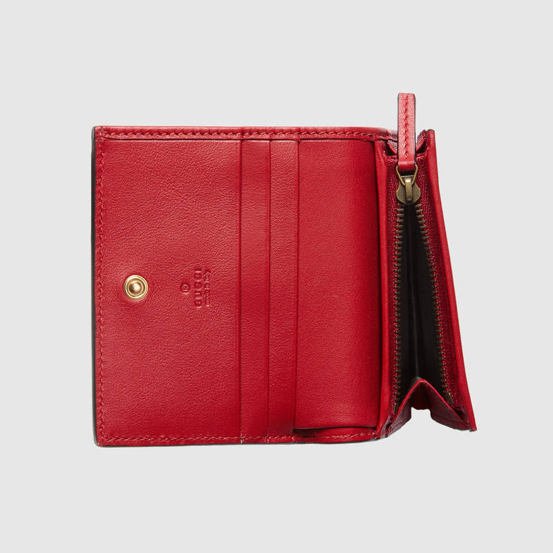 GUCCI QUEEN MARGARET LEATHER CARD CASE WALLET,476072DYWPT4160