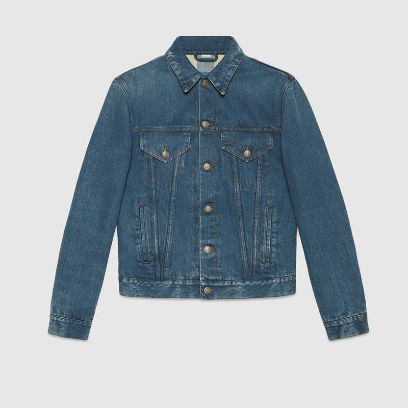 GUCCI DENIM JACKET WITH EMBROIDERIES