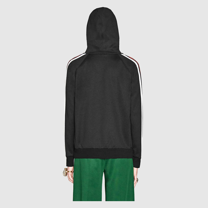 GUCCI Embroidered Jersey Sweatshirt in Black | ModeSens