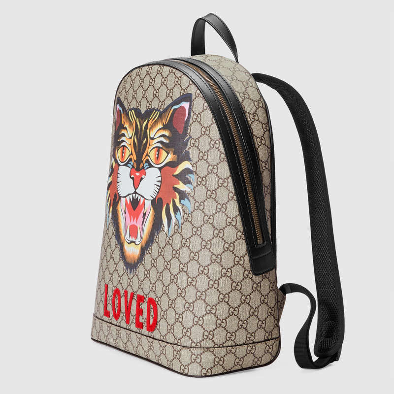 Gucci Beige GG Supreme Angry Cat Laptop Case Gucci
