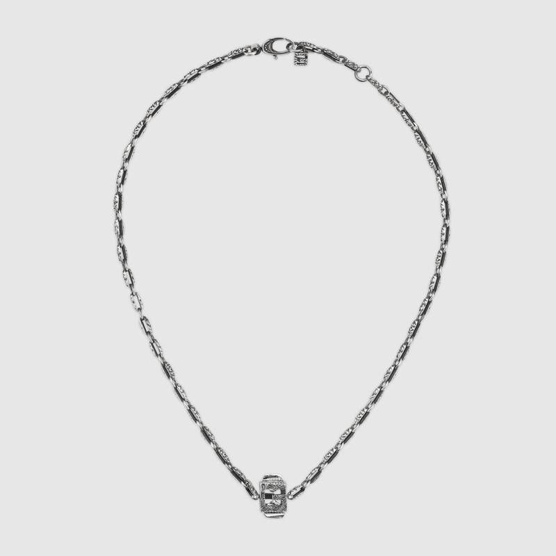 GUCCI NECKLACE WITH SQUARE G CUBE IN SILVER,550926J74528113
