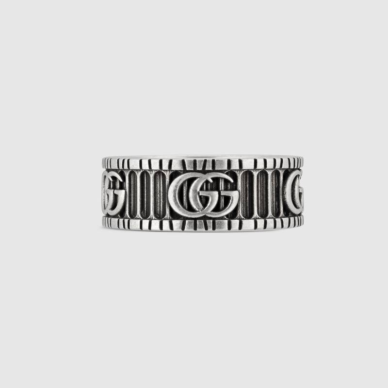 Shop Gucci Ring With Double G In Silver In Sterling Silver