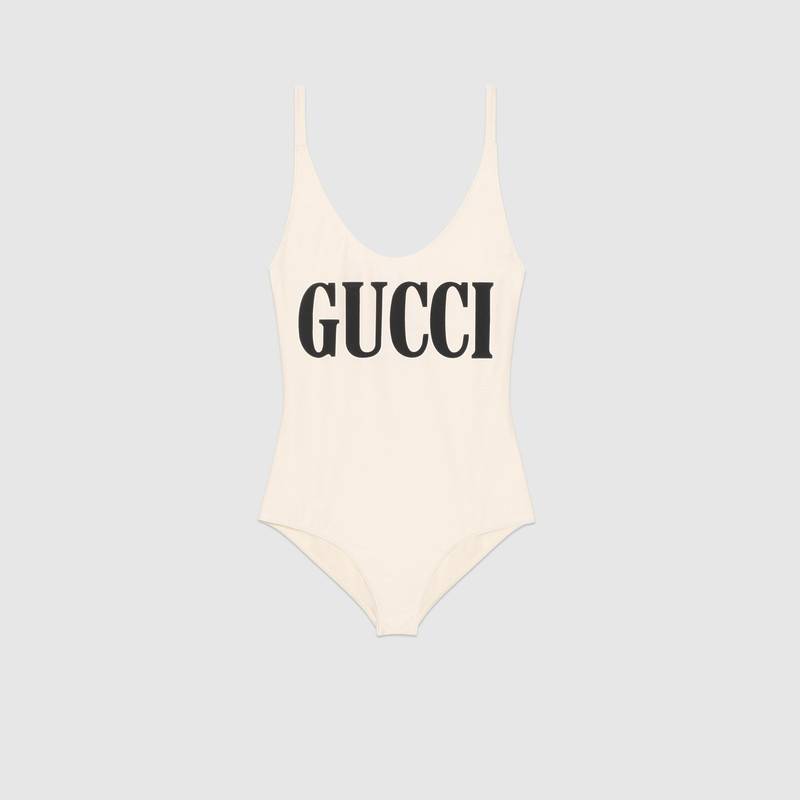 GUCCI SPARKLING SWIMSUIT WITH GUCCI PRINT