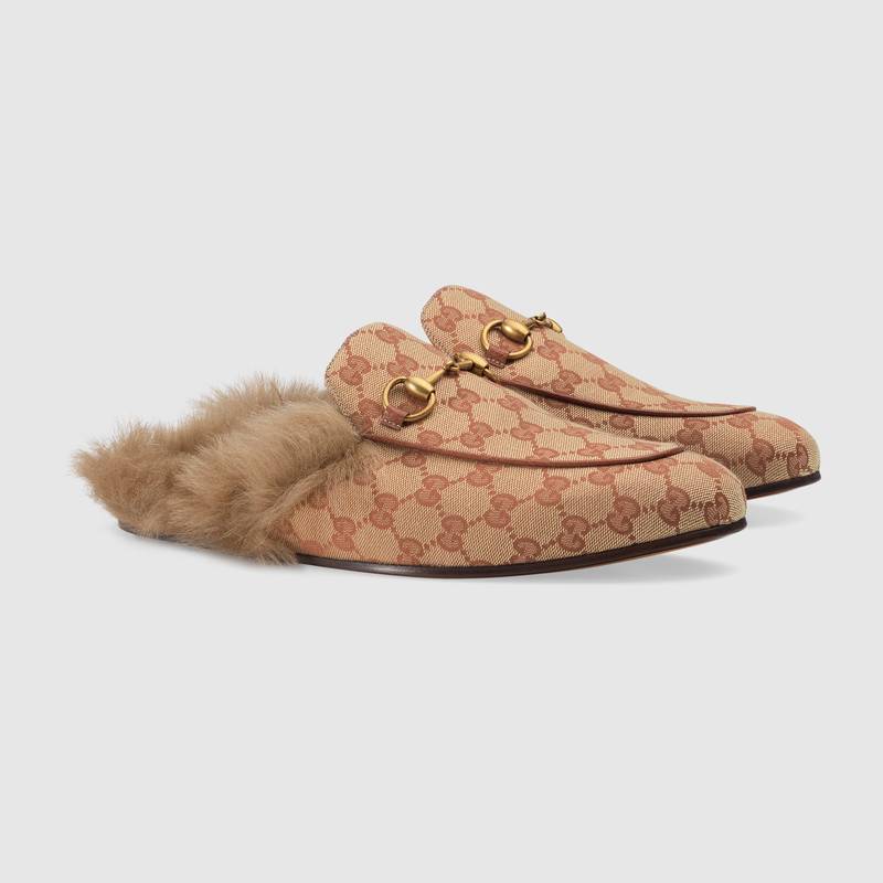 GUCCI PRINCETOWN GG CANVAS SLIPPER,4286199Y9J08377