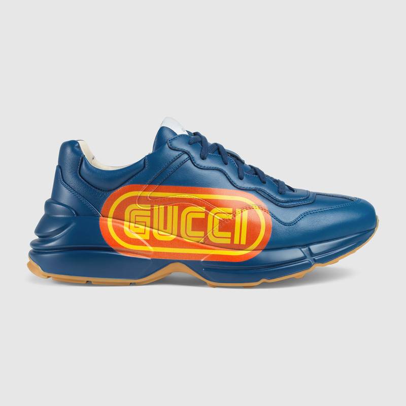 GUCCI Rhyton系列Gucci印花皮革运动鞋