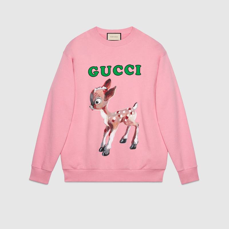 GUCCI OVERSIZE SWEATSHIRT WITH FAWN
