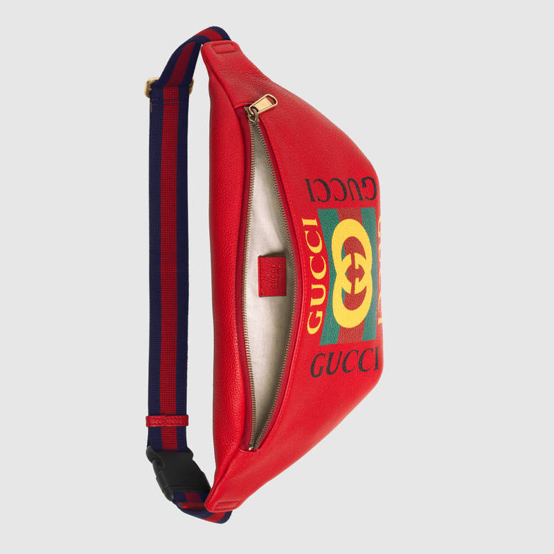 Gucci Men&#39;s Small Retro Leather Fanny Pack Belt Bag In Red | ModeSens