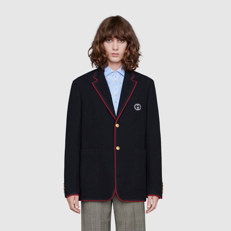 GUCCI WOOL COTTON JACKET WITH PATCH