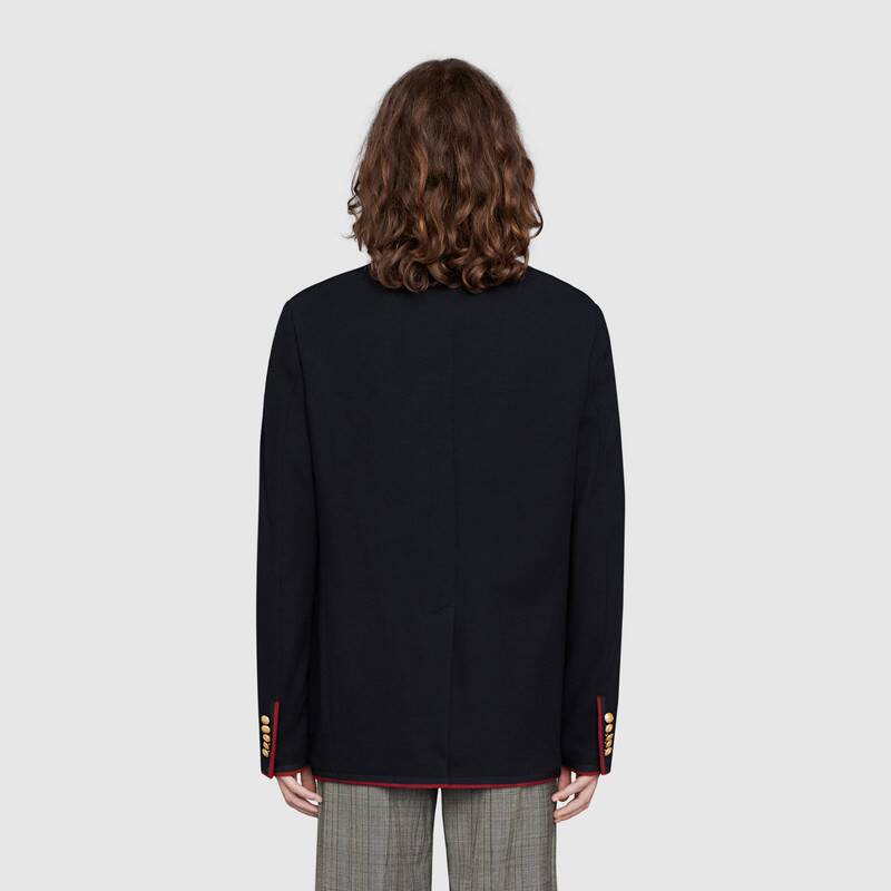 GUCCI WOOL COTTON JACKET WITH PATCH