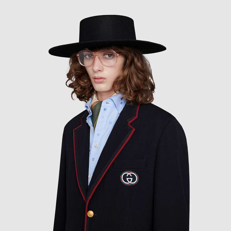 GUCCI WOOL COTTON JACKET WITH PATCH
