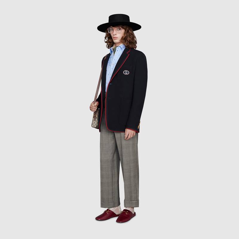 GUCCI WOOL COTTON JACKET WITH PATCH