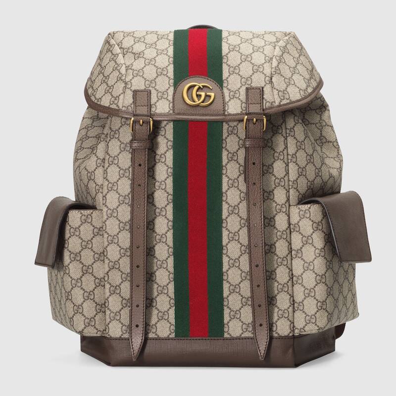 Gucci Ophidia Gg Medium Backpack In Beige