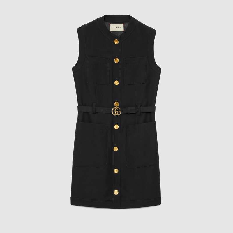 GUCCI CADY SILK WOOL waistcoat WITH DOUBLE G