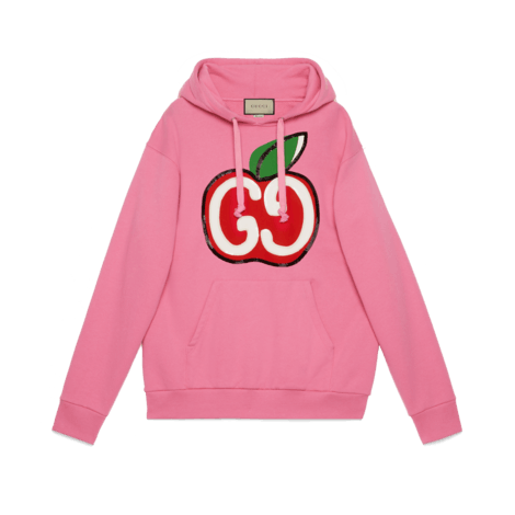 饰gg苹果印花兜帽卫衣