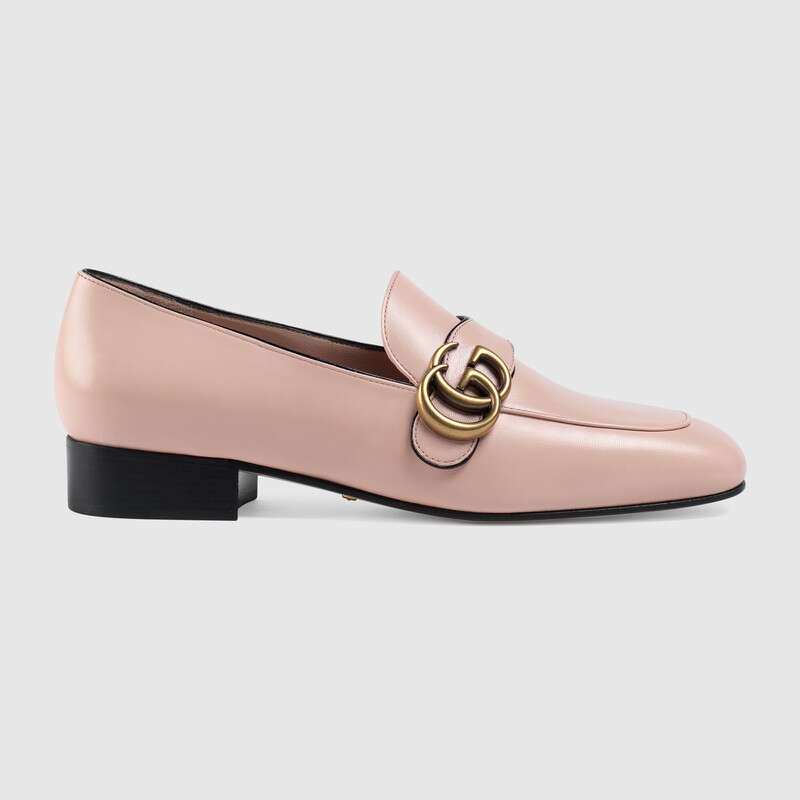 GUCCI LEATHER LOAFER WITH DOUBLE G