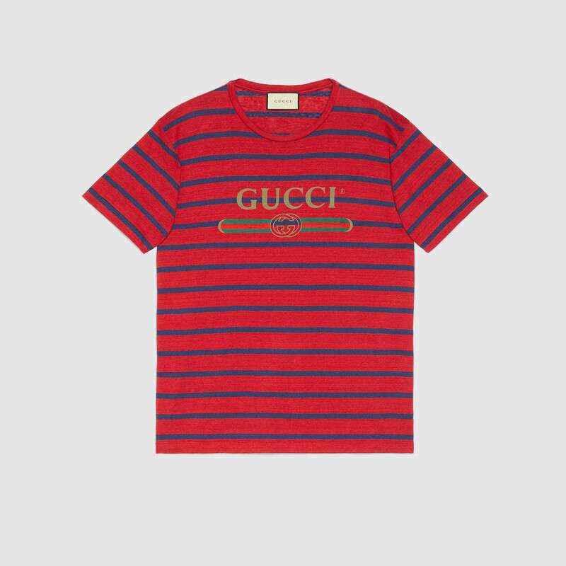 GUCCI LOGO STRIPED T-SHIRT