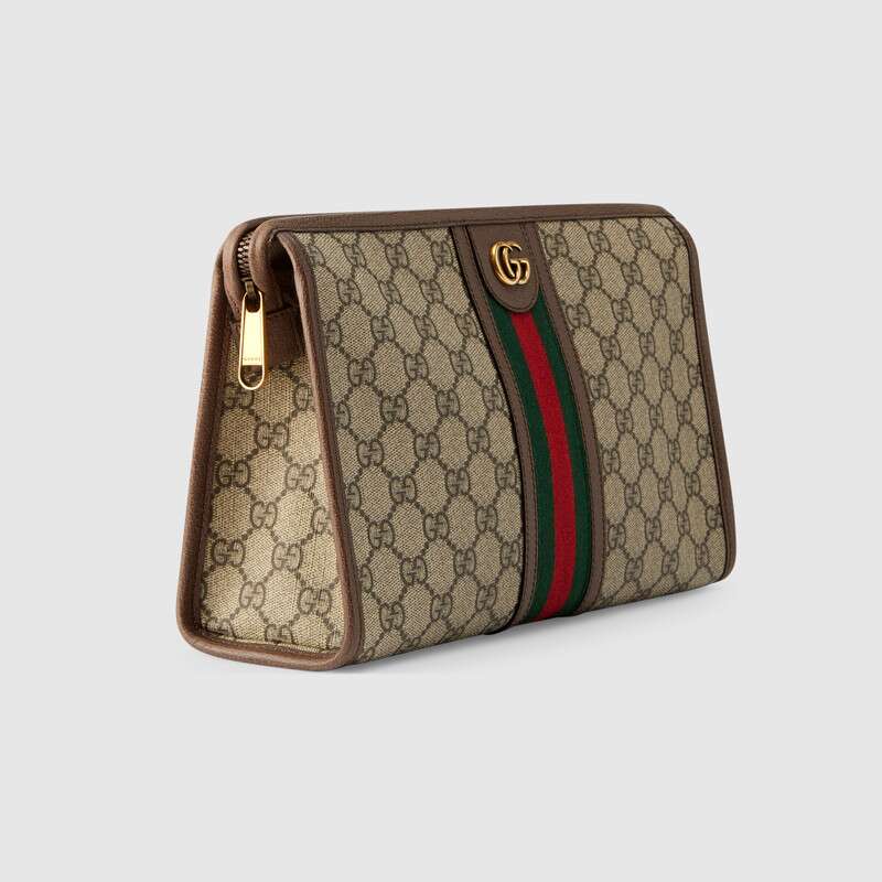 Shop Gucci Ophidia Gg Toiletry Case In Beige
