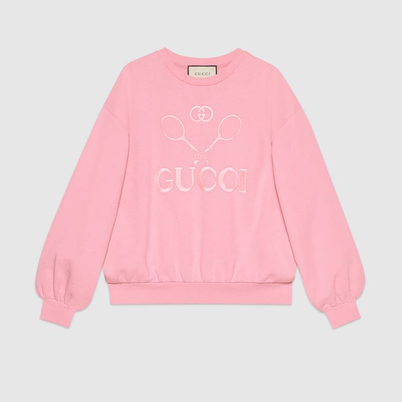 gucci 网球印花超大造型卫衣