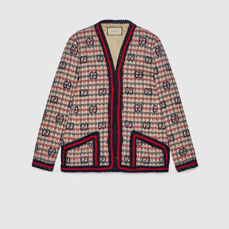 gg格纹花呢夹克-gucci中国官网