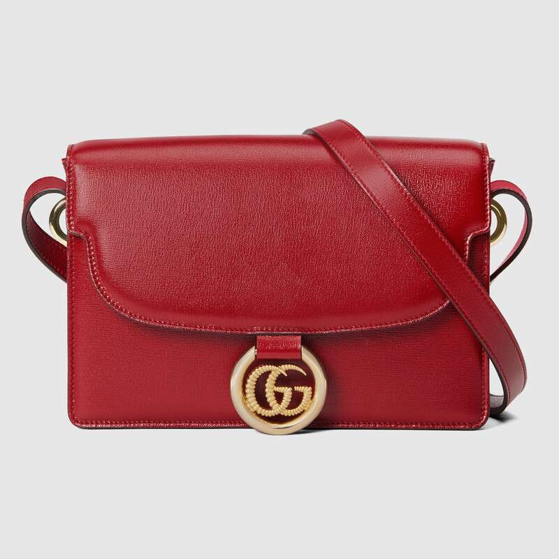 Gucci Small Leather Shoulder Bag In Red | ModeSens
