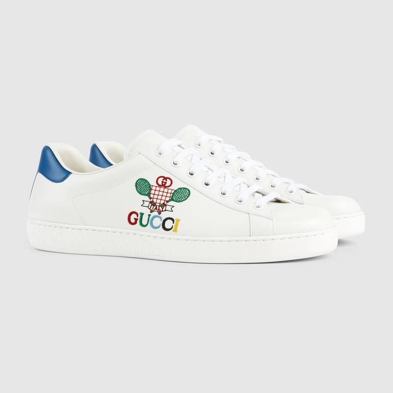 GUCCI MEN'S ACE SNEAKER WITH GUCCI TENNIS,603696AYO709096