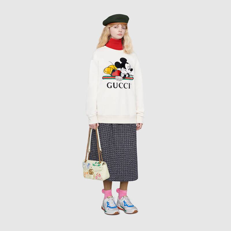 Gucci Online Exclusive Disney X Gg Marmont Small Shoulder Bag In Mickey And Minnie Mouse Print ...