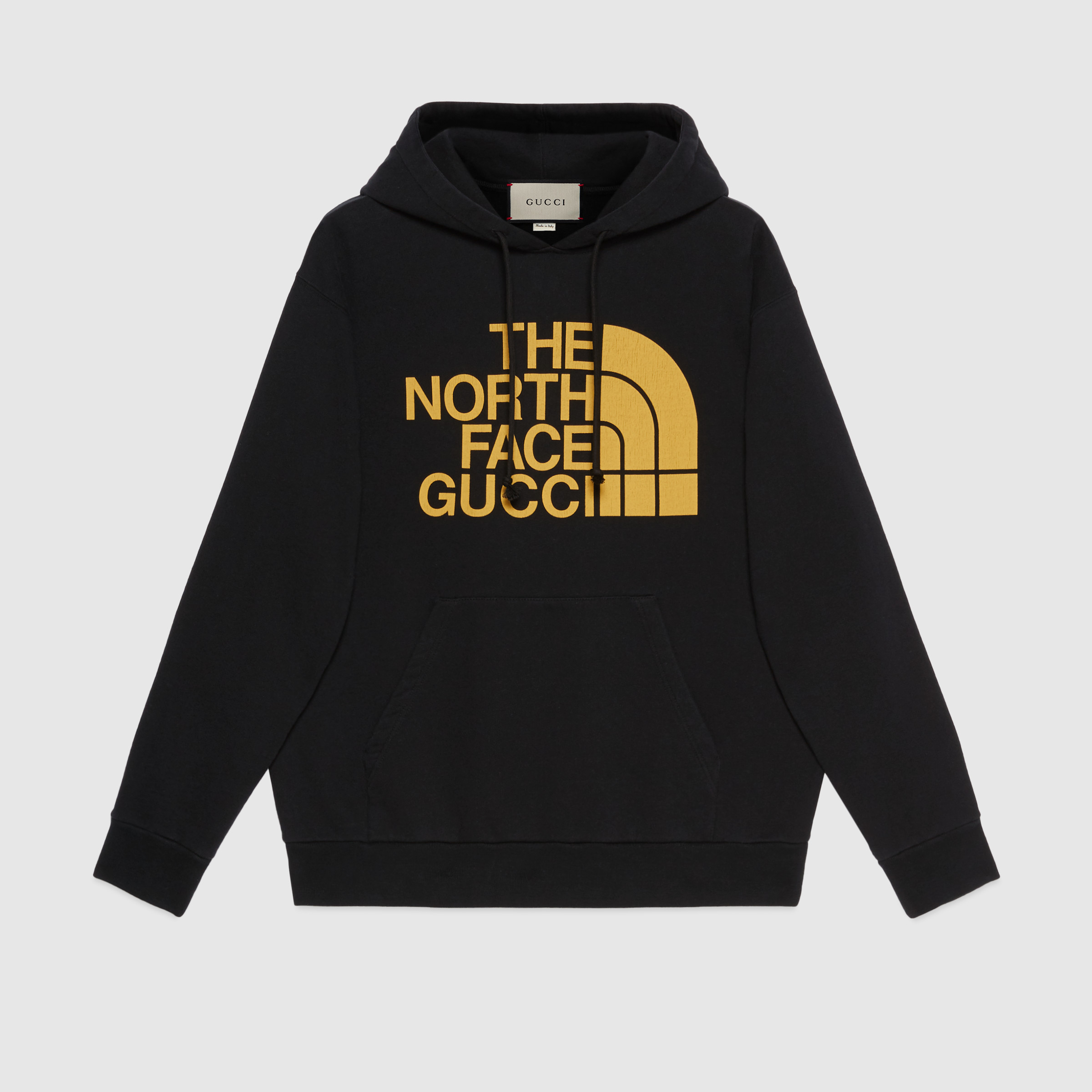 黑色The North Face x Gucci联名系列织带印花棉质卫衣古驰GUCCI中国官方网站 黑色The North Face x Gucci联名系列织带印花棉质卫衣古驰GUCCI中国官方网站