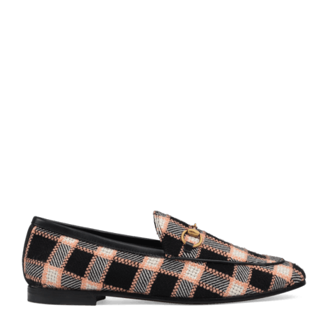 gucci jordaan系列女士花呢乐福鞋