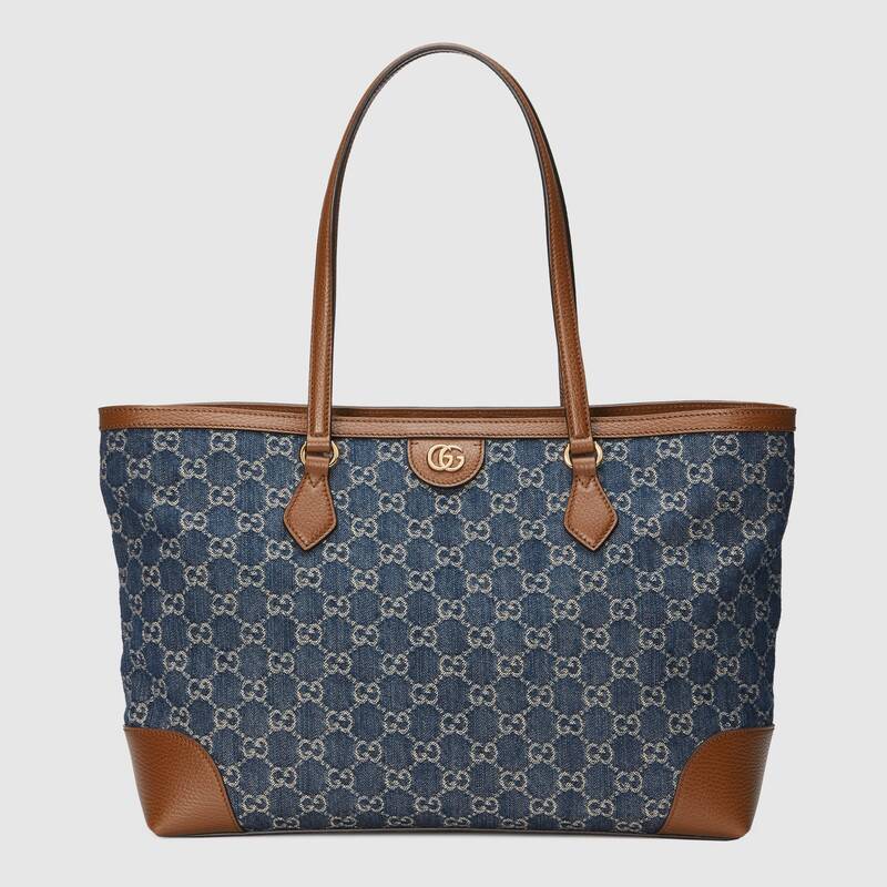GG Denim系列Ophidia系列中号GG托特包