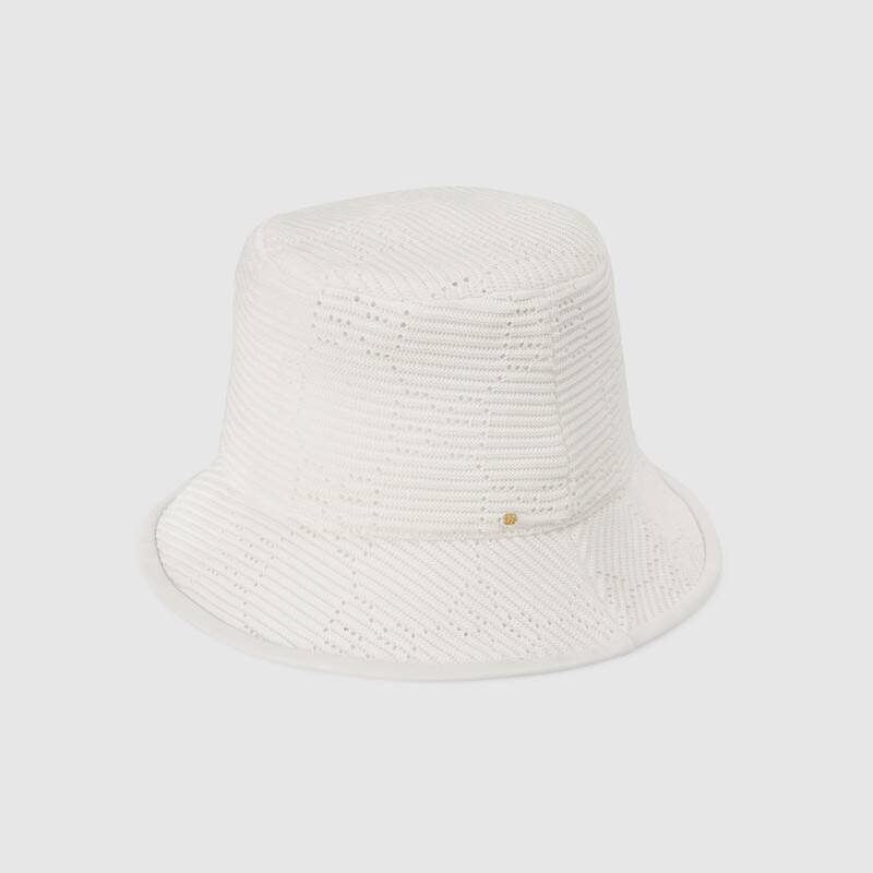 Gucci Gg Cable Knit Fedora In Ivory