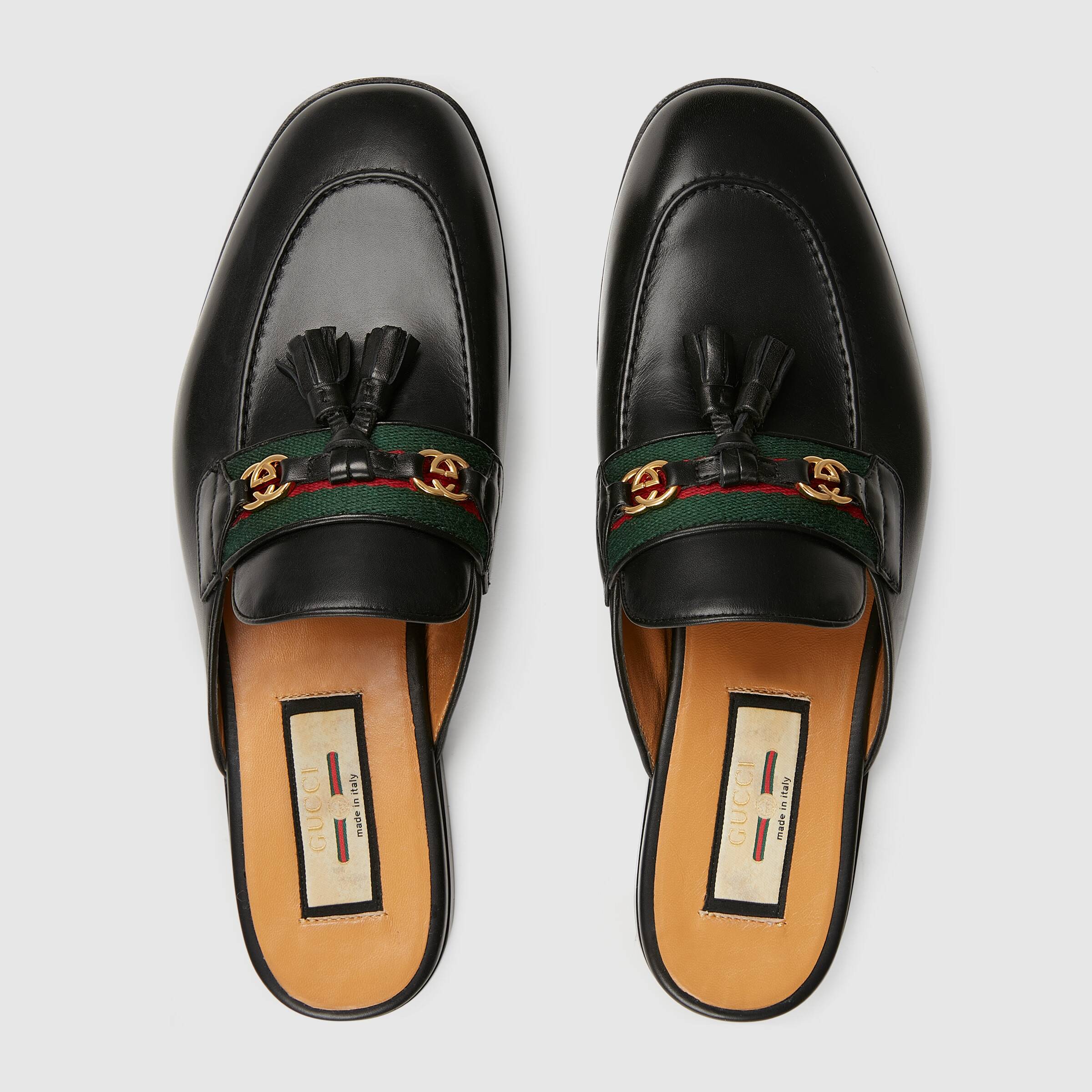 Princetown系列刺绣皮革拖鞋-古驰GUCCI中国官方网站