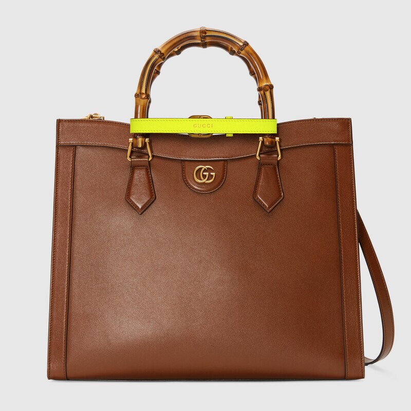 gucci diana中号手袋霓虹色扣带